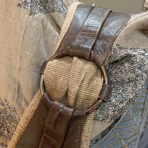 Free People Boho Post Apocalyptic Leather and Burlap Belt